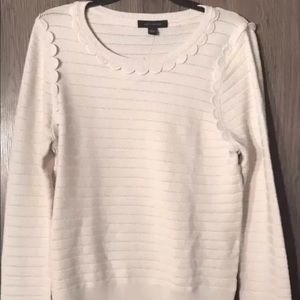 New Ann Taylor scalloped sweater